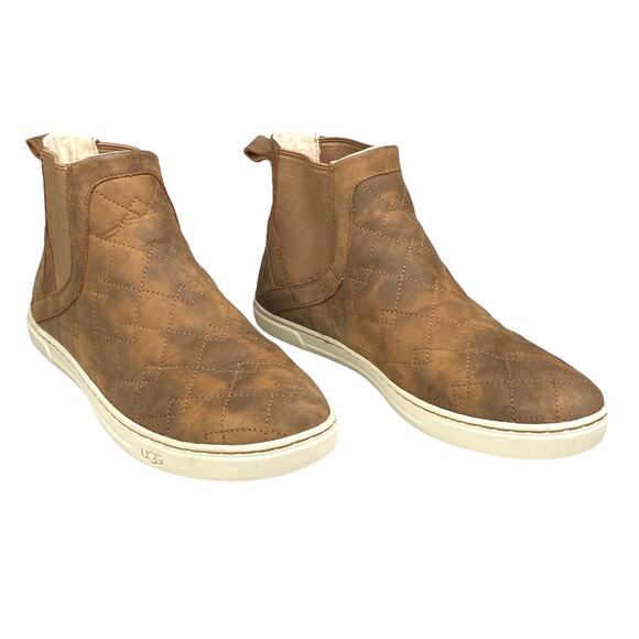 UGG Women’s Hollyn Deco Quilted Brown Slip On Ankle Boots Size US 9 - Picture 2 of 9